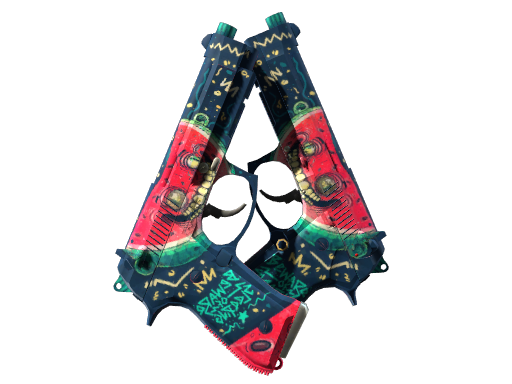 StatTrak™ Dual Berettas | Melondrama (Well-Worn)