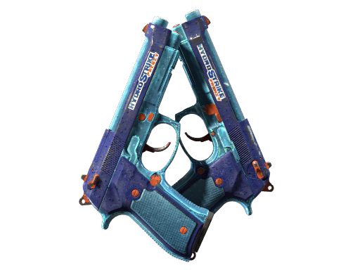 StatTrak™ Dual Berettas | Hydro Strike (Battle-Scarred)