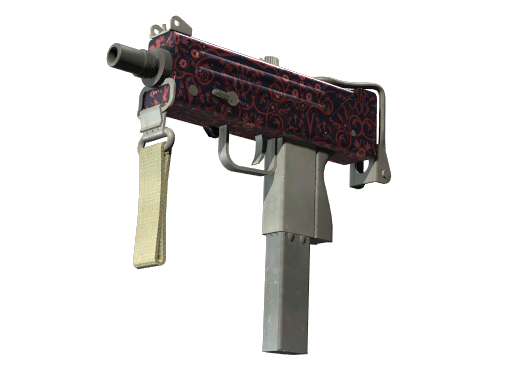 MAC-10 | Red Filigree (Well-Worn)