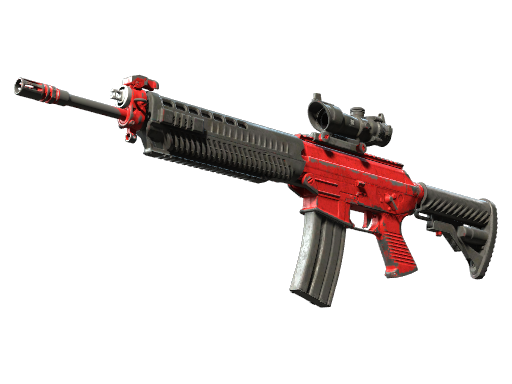 SG 553 | Candy Apple (Battle-Scarred)