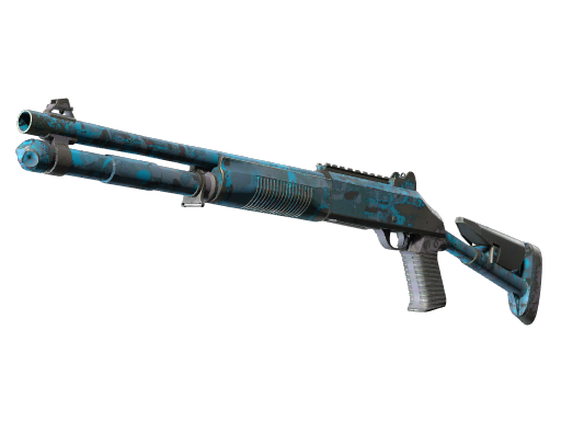 Souvenir XM1014 | VariCamo Blue (Well-Worn)